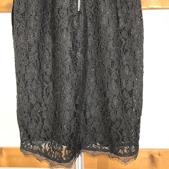 ARITZIA Babaton Tobias Black Lace Short Sleeve V-Neck Dress Sz 4 - Picture 11 of 14